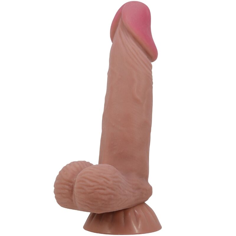 PRETTY LOVE – SLIDING SKIN SERIES DILDO REALÍSTICO CON VENTOSA PIEL DESLIZANTE MORENO 19.4 CM