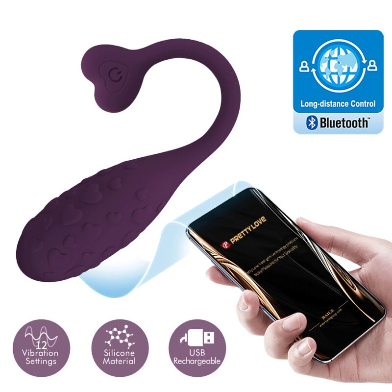 PRETTY LOVE – FISHERMAN HUEVO VIBRADOR LILA CONTROLADO POR APP