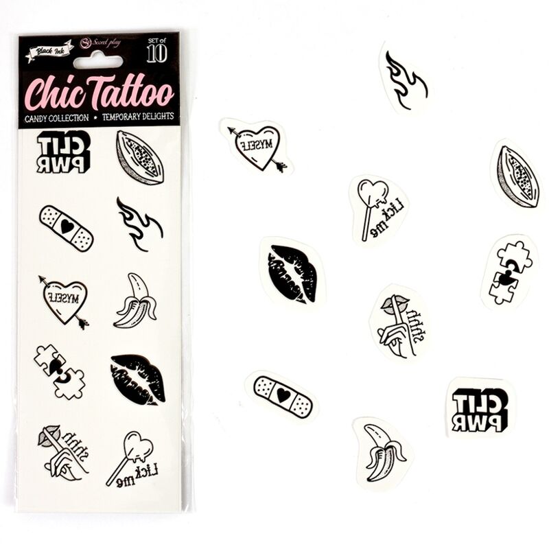 SECRET PLAY – SET DE 10 TATTOOS TEMPORALES CANDY COLLECTION