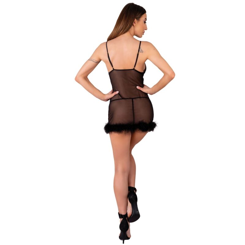 LIVCO CORSETTI FASHION – ZERUNAM SET BABYDOLL + TANGA NEGRO S/M