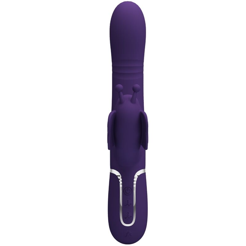 PRETTY LOVE – VIBRADOR RABBIT MULTIFUNCIÓN 4 EN 1 MARIPOSA MORADO