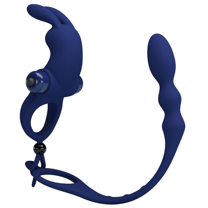 PRETTY LOVE – AYAD ANILLO VIBRADOR RABBIT CON PLUG AZUL