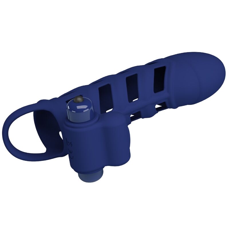 PRETTY LOVE – ALTAF ANILLO VIBRADOR CON FUNDA DE SILICONA AZUL