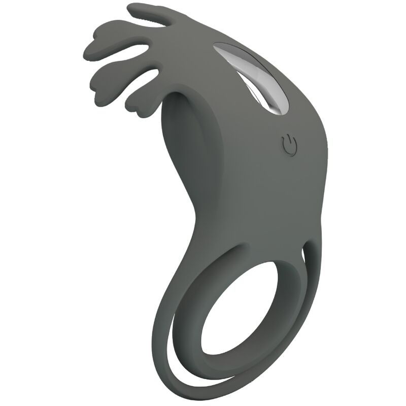 PRETTY LOVE – RUBEN DOBLE ANILLO VIBRADOR CON ESTIMULADOR GRIS