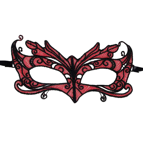 QUEEN LINGERIE – ANTIFAZ DE ENCAJE DETALLES ROJO