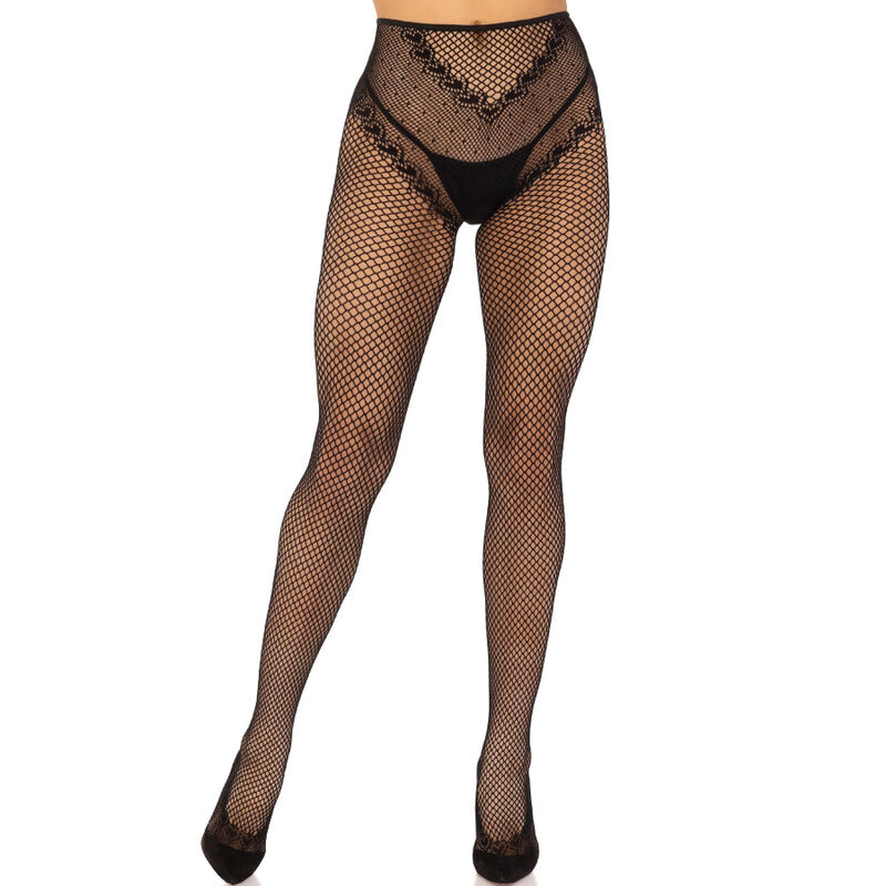 LEG AVENUE – MEDIAS REJILLA SIN ENTREPIERNA NEGRO