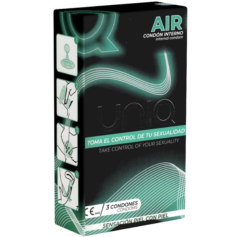 UNIQ – AIR PRESERVATIVO FEMENINO SIN LATEX 3 UNIDADES