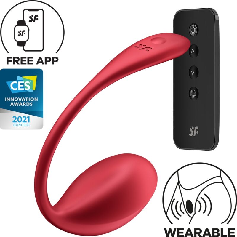 SATISFYER – SHINY PETAL ESTIMULADOR PUNTO G CONTROL REMOTO ROJO APP GRATUITA