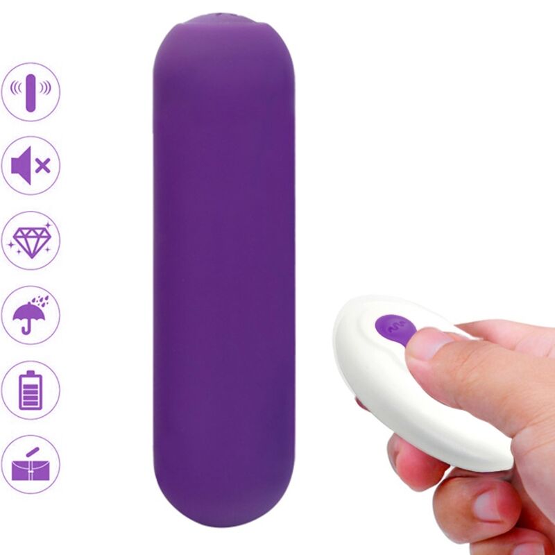 ARMONY – SPLASH JOIE BALA VIBRADORA SILICONA CONTROL REMOTO 10 VIBRACIONES 75 X 19 CM MORADO