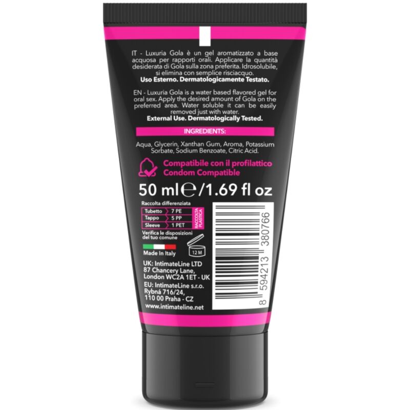 INTIMATELINE LUXURIA – GOLA GEL ORAL CEREZA 50 ML