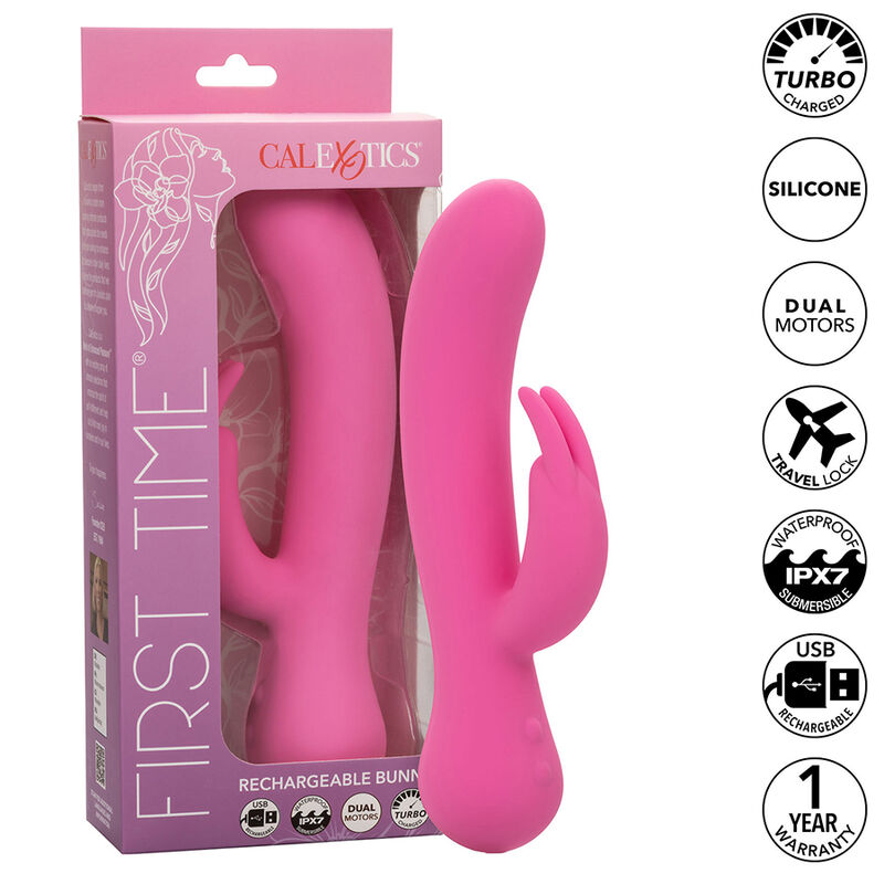 CALEXOTICS – FIRST TIME VIBRADOR RABBIT RECARGABLE ROSA