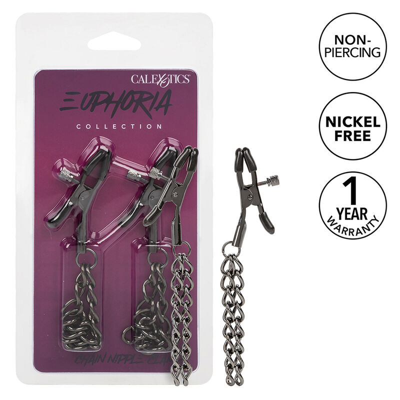 CALEXOTICS – EUPHORIA PINZAS PEZONES CON CADENA 14,5 CM