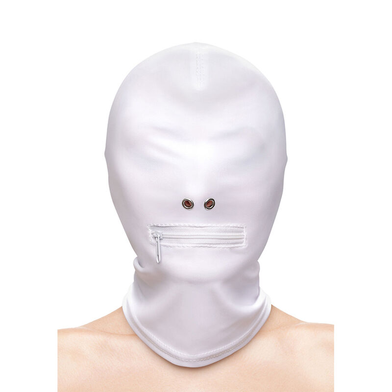 NS NOVELTIES – FETISH  FASHION PASAMONTAÑAS COMPLETO CON CREMALLERA NYLON BLANCO