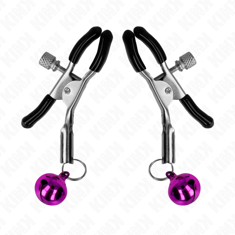 KINK – PINZAS PARA PEZONES CON CAMPANILLA VIOLETA 6 CM