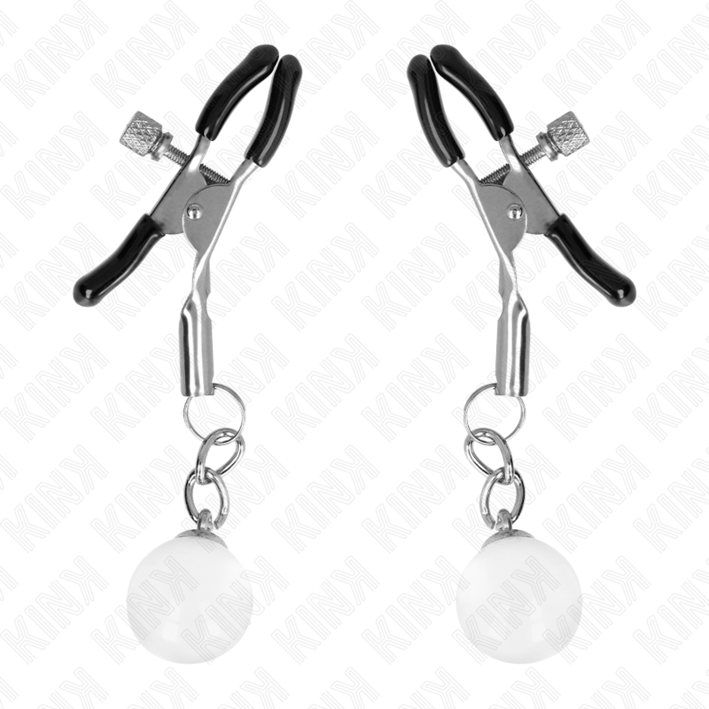 KINK – PINZAS PARA PEZONES PLATEADAS CON COLGANTE DE VIDRIO 6 CM