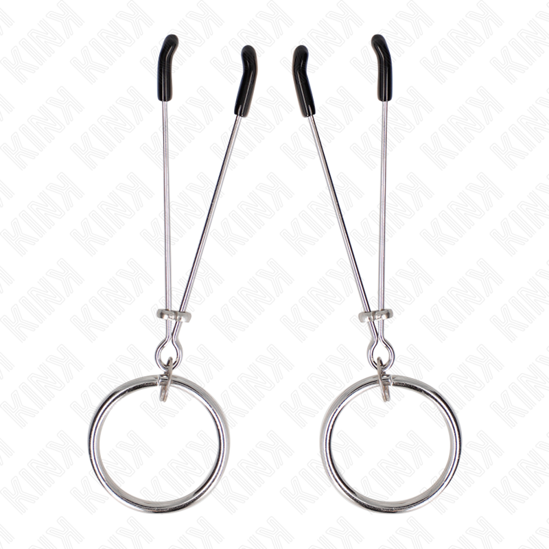 KINK – PINZAS PARA PEZONES FINA CON ARO PLATEADO 7 CM