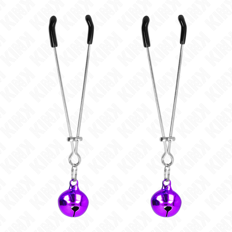 KINK – PINZAS PARA PEZONES FINA CON CASCABEL VIOLETA 7 CM