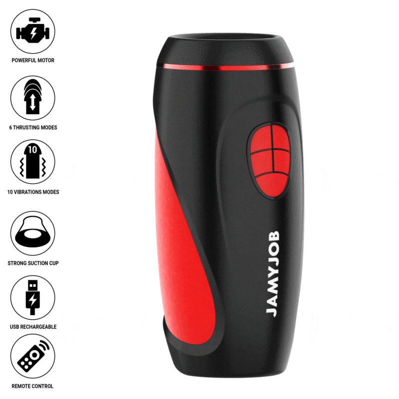 JAMYJOB – PYSTON BASE MASTURBADOR AUTOMÁTICO CON DILDO CONTROL REMOTO