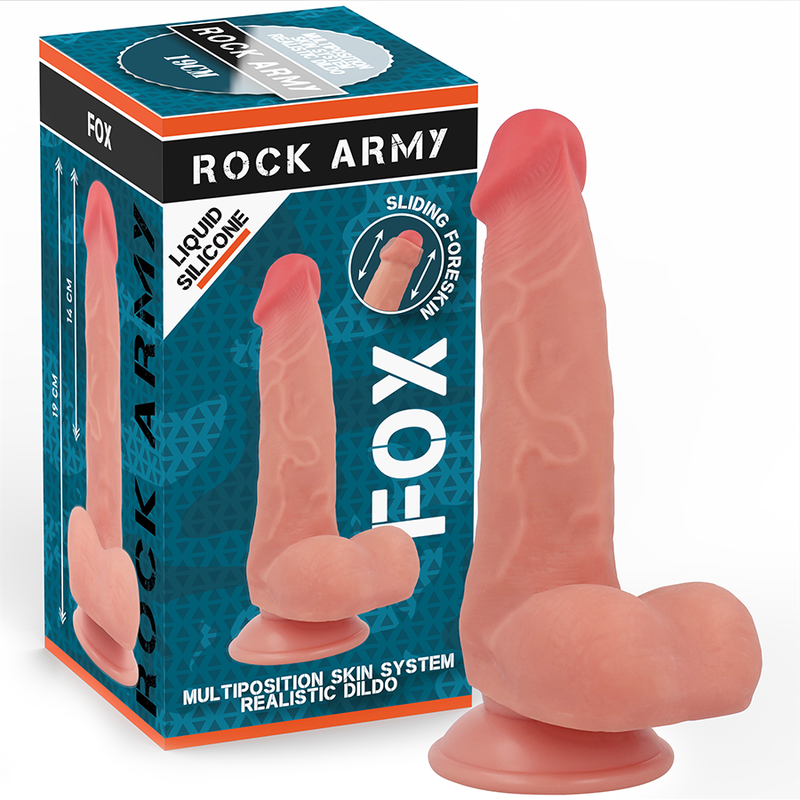 ROCKARMY – FOX DILDO REALISTA DDUAL DENSITY LIQUID SILICONE 19 CM -O- 3.2 CM