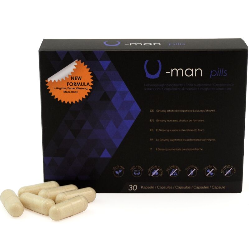 500 COSMETICS – U-MAN AUMENTO TAMAÑO PENE Y POTENCIA SEXUAL – 30 CÁPSULAS