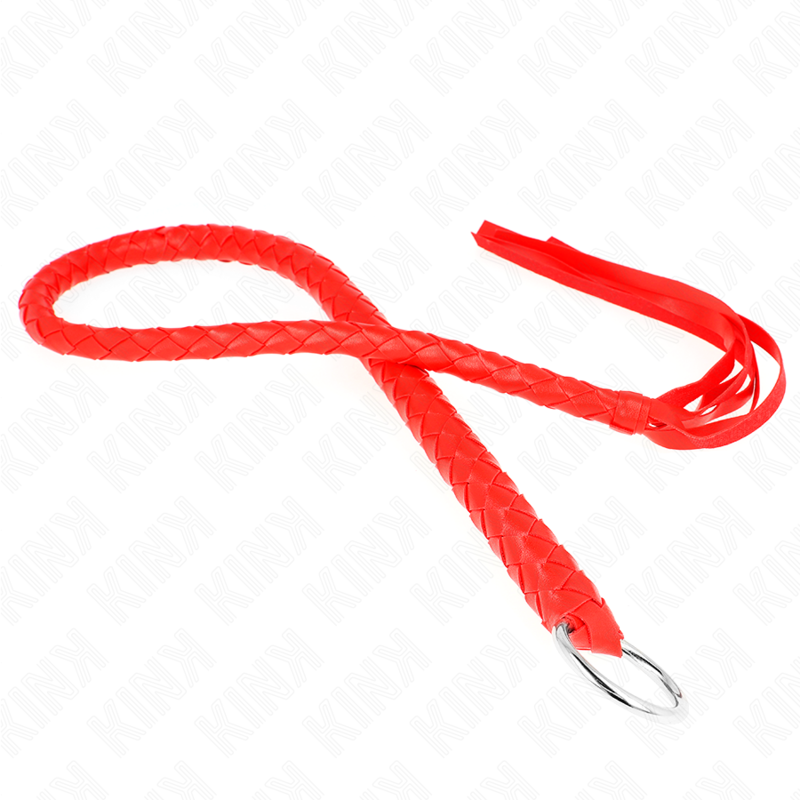 KINK – LÁTIGO DE SERPIENTE CON ANILLO DE MANO ROJO 65 CM