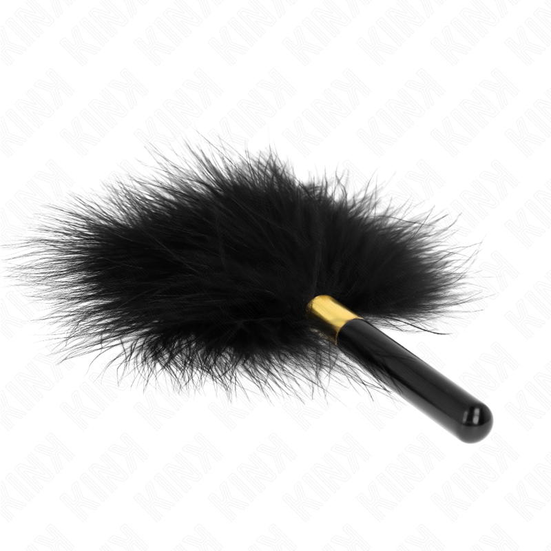 KINK – PLUMAS PARA COSQUILLAS METAL DORADO NEGRA 18 CM