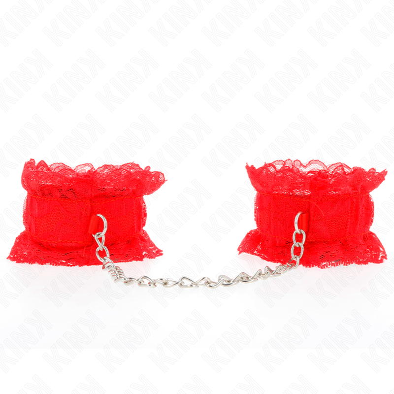 KINK – MUÑEQUERAS ELÁSTICAS DE ENCAJE ROJO