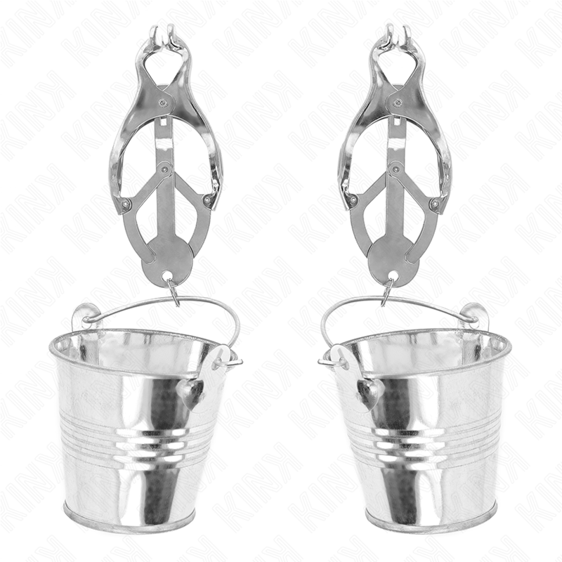 KINK – PINZAS PARA PEZONES ESTILO JAPONÉS CON CUBOS PLATEADO