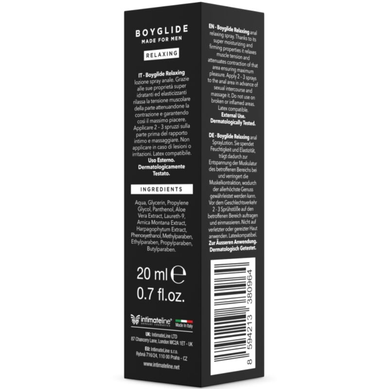 INTIMATELINE – BOYGLIDE ANAL RELAJANTE ANAL SPRAY 20 ML