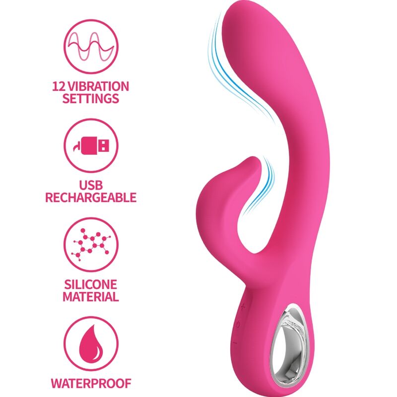 PRETTY LOVE – FRITZ VIBRADOR RABBIT 12 VIBRACIONES ROSA