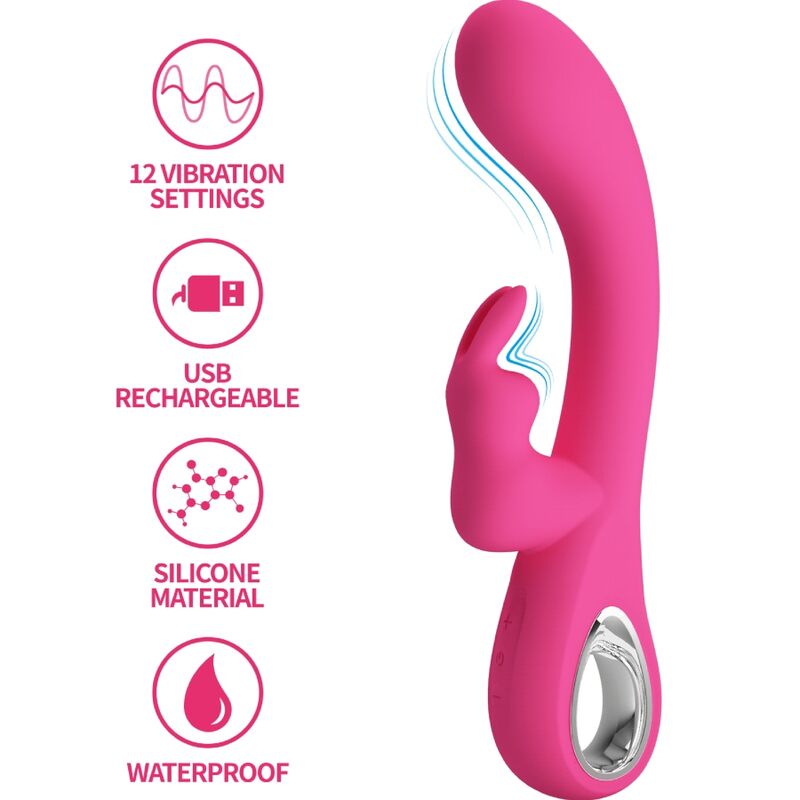 PRETTY LOVE – NOVAK VIBRADOR RABBIT 12 VIBRACIONES ROSA