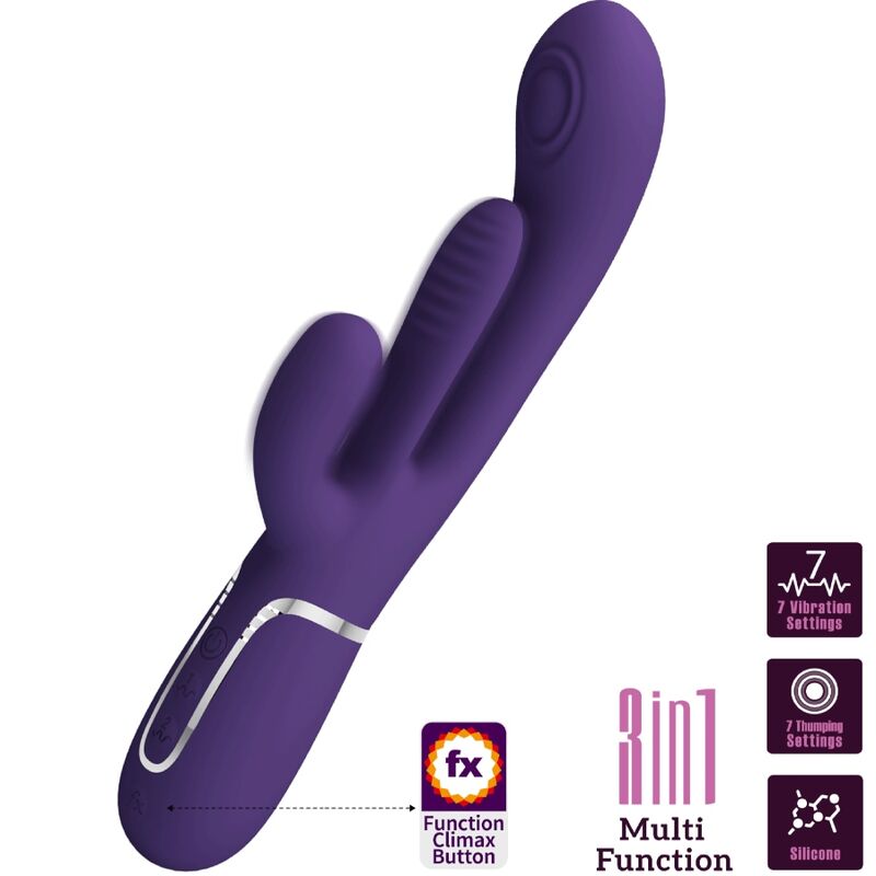 PRETTY LOVE – SHANIA TRIPLE VIBRADOR RABBIT MULTIFUNCIÓN MORADO