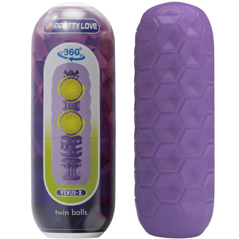 PRETTY LOVE – TWIN BALLS MASTURBADOR MASCULINO MORADO