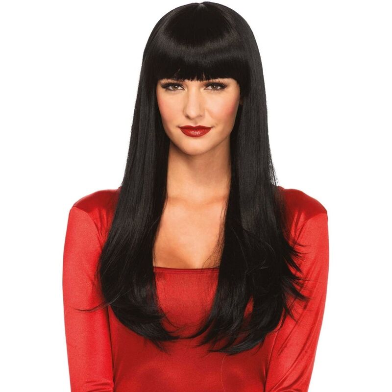 LEG AVENUE – PELUCA PELO LARGO CON FLEQUILLO NEGRO