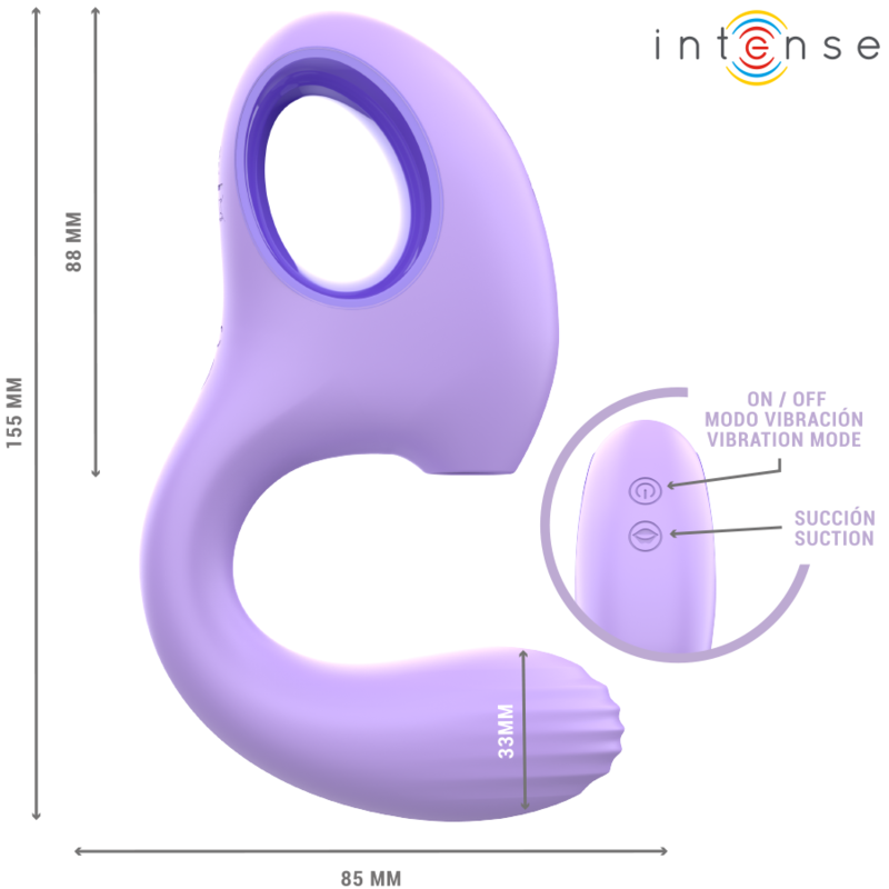 INTENSE – BAXTER VIBRADOR  ESTIMULADOR VIOLETA CONTROL REMOTO