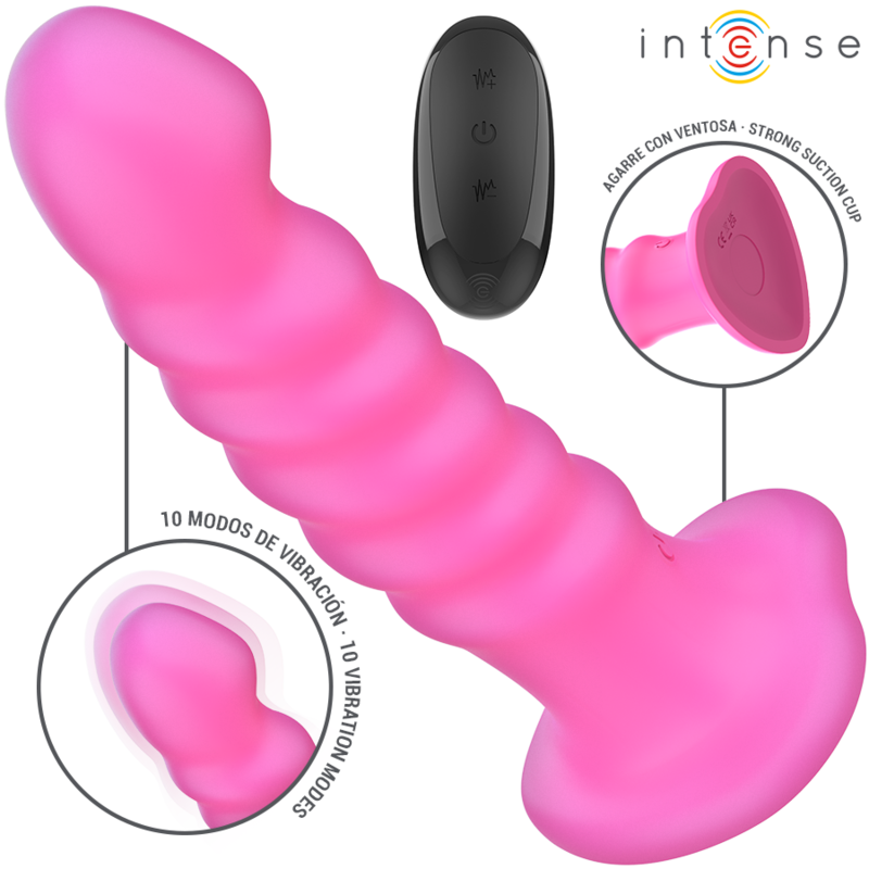 INTENSE – CINDY VIBRADOR TALLA L DISEÑO EN ESPIRAL 10 VIBRACIONES ROSA CONTROL REMOTO