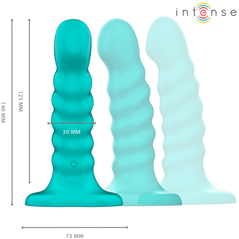 INTENSE – BUFFY VIBRADOR TALLA S DISEÑO EN ESPIRAL 10 VIBRACIONES AZUL CONTROL REMOTO