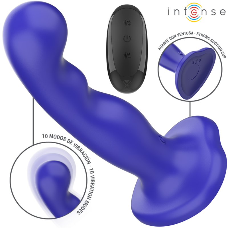 INTENSE – SHORTY VIBRADOR CON VENTOSA AZUL CONTROL REMOTO
