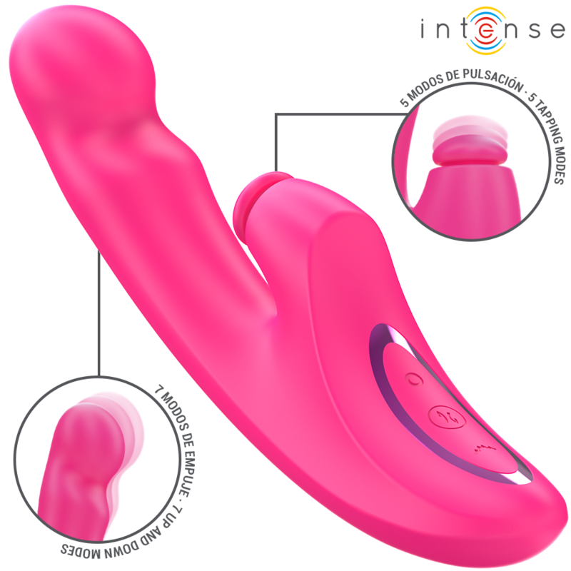 INTENSE – EMI VIBRADOR 13,5 CM MULTIFUNCIÓN 3 EN 1 10 VIBRACIONES ROSA