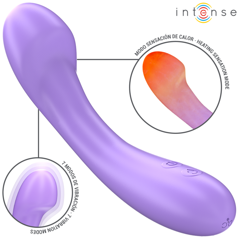 INTENSE – BECKY VIBRADOR 19 CM CALENTABLE 7 VIBRACIONES MORADO