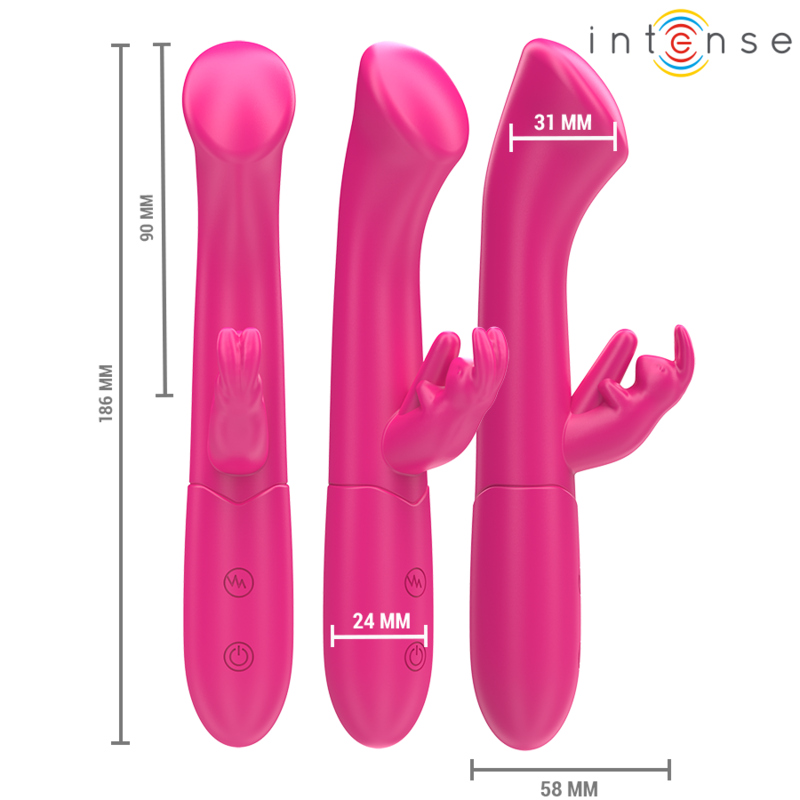 INTENSE – JULIETA VIBRADOR RABBIT 18,6 CM 10 VIBRACIONES ROSA
