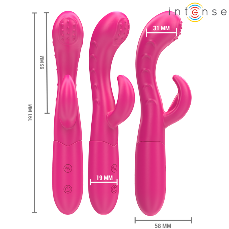 INTENSE – AMARA VIBRADOR CON LENGUA ESTIMULADORA 10 VIBRACIONES ROSA