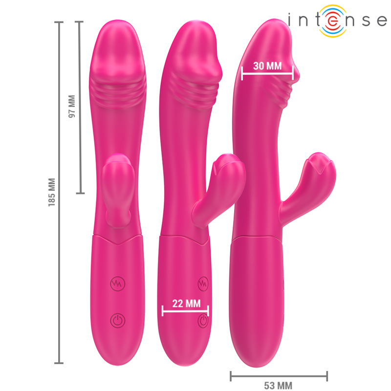 INTENSE – IVY VIBRADOR FLEXIBLE 10 VIBRACIONES CON LENGUA ESTIMULADORA ROSA