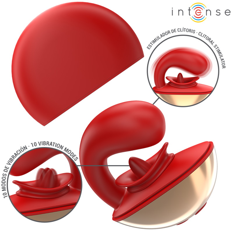 INTENSE – MARIAH VIBRADOR  ESTIMULADOR EN FORMA DE U 10 VIBRACIONES ROJO