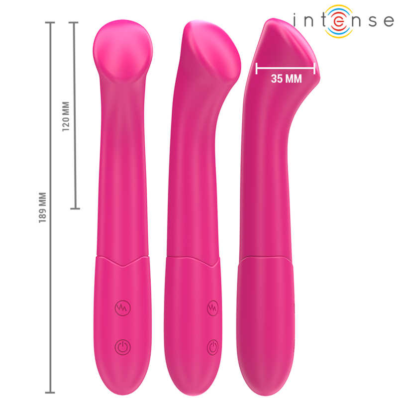 INTENSE – PATY VIBRADOR 19 CM FLEXIBLE 10 VIBRACIONES MODELO 2 ROSA