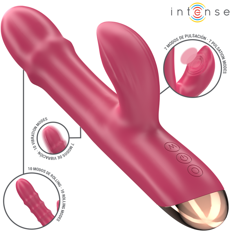 INTENSE – CHLOE VIBRADOR MULTIFUNCIÓN 3 EN 1 ROJO