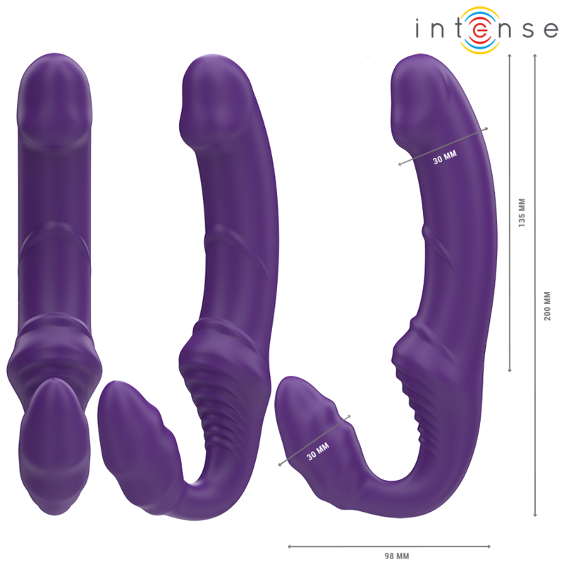 INTENSE – JILL VIBRADOR DOBLE 20 CM VIOLETA CONTROL REMOTO