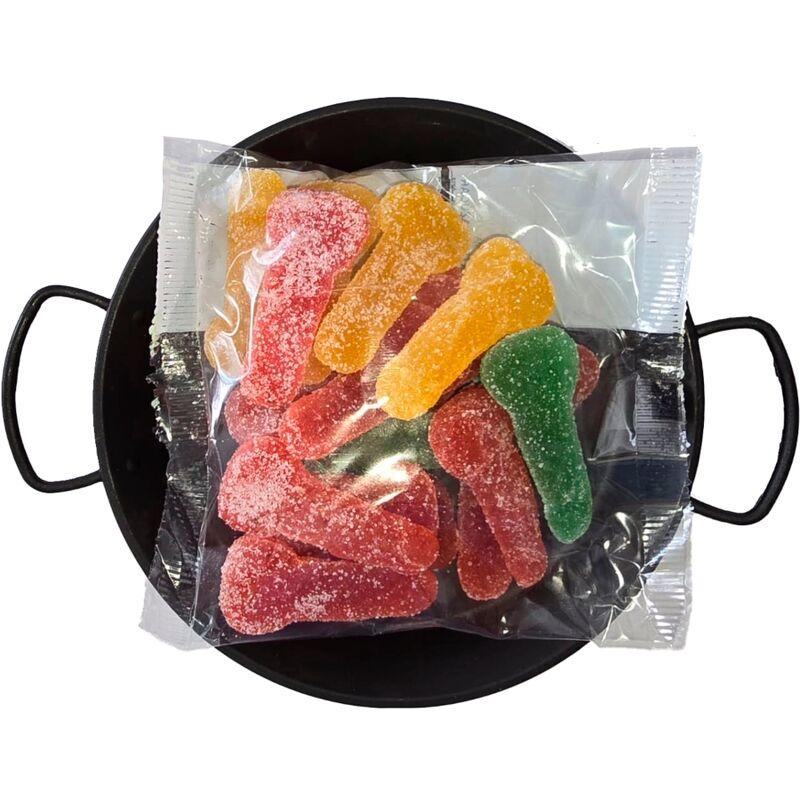 DIABLO PICANTE – CARAMELOS CON AZÚCAR MASTICABLES FORMA PENE DIFERENTES SABORES