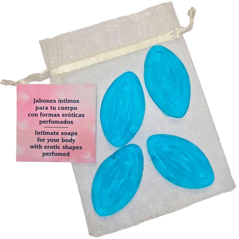DIABLO PICANTE – 4 MINI JABONES FORMA VAGINA AZUL