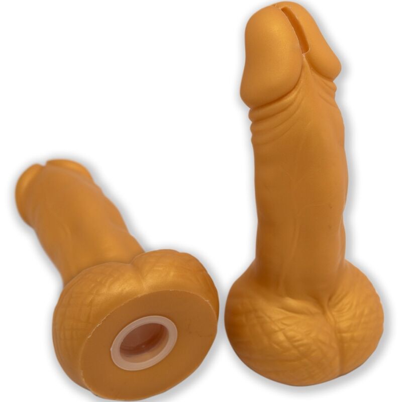 DIABLO PICANTE – HUCHA FORMA PENE 22,5 CM DORADO